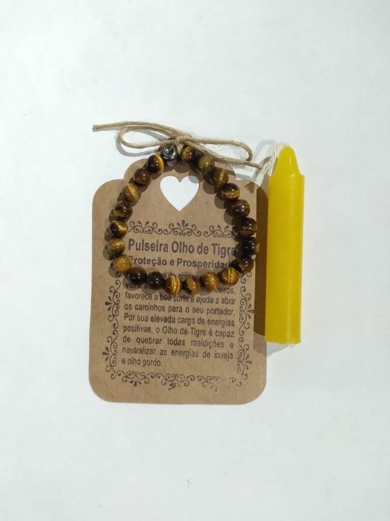 PULSEIRA PEDRAS OLHO DE TIGRE - UND