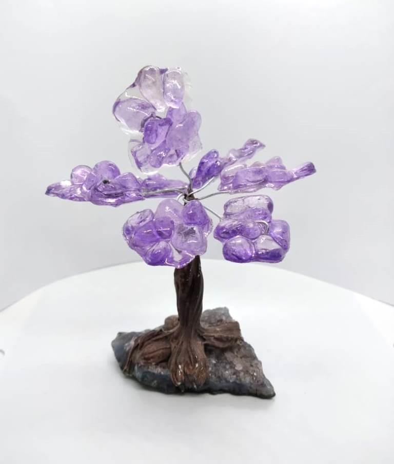 ARVORE DE RESINA COM PEDRA AMETISTA 01 PEQ - UND