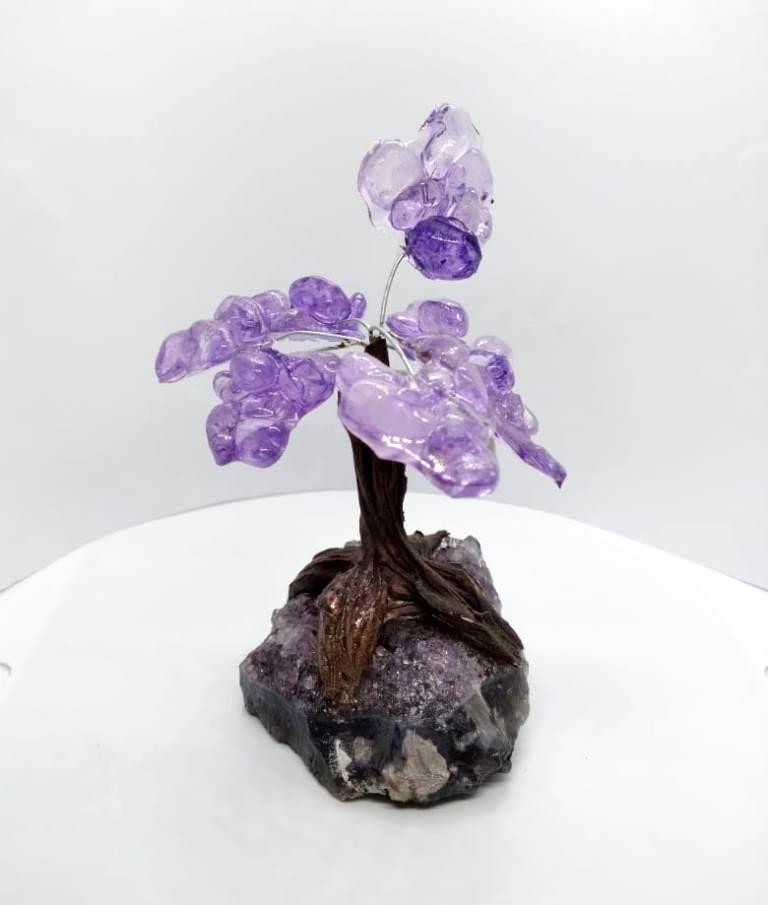 ARVORE DE RESINA COM PEDRA AMETISTA 02 PEQ - UND