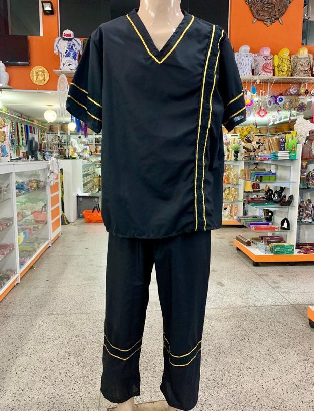 CONJUNTO MASCULINO PRETO C/ DOURADO TAM G - UND