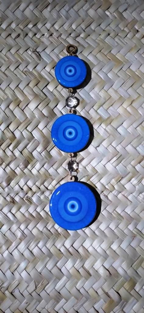 MANDALA TRIPLA CASTANHA OLHO GREGO AZUL - UND