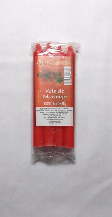 VELA PALITO MACO PEQ MORANGO - UND