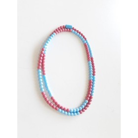 GUIA PORCELANA ROSA/AZUL 147 CONTAS - UND