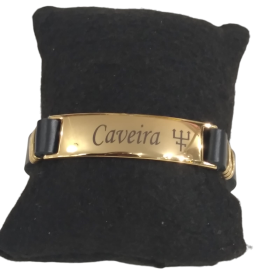 BRACELETE COURO EXU CAVEIRA - UND