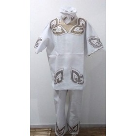 CONJUNTO RECHILIEU MASC BCO/MARROM - UND