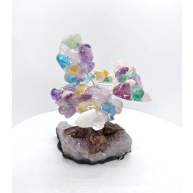 ARVORE DE RESINA COM PEDRAS MISTAS PEQ - UND