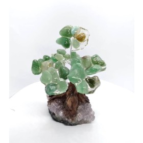 ARVORE DE RESINA COM PEDRA QUARTZO VERDE 01 PEQ - UND