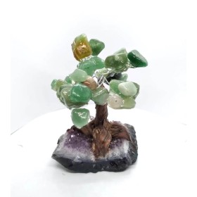 ARVORE DE RESINA COM PEDRA QUARTZO VERDE 02 PEQ - UND