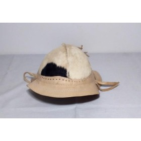 CHAPEU DE COURO PEQUENO C/ PELO BRANCO N2 - UND