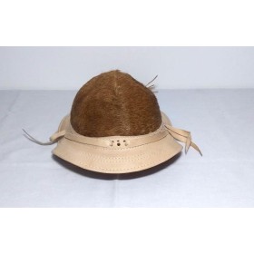 CHAPEU DE COURO PEQUENO C/ PELO MARROM N2 - UND