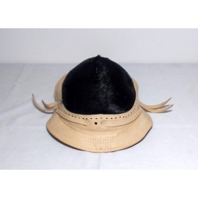 CHAPEU DE COURO PEQUENO C/ PELO PRETO N2 - UND