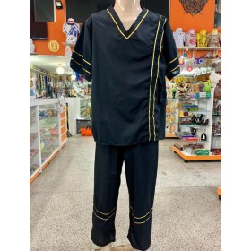 CONJUNTO MASCULINO PRETO C/ DOURADO TAM G - UND