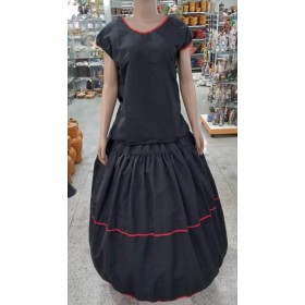 CONJUNTO MICROFIBRA PRETO C/ VERM M - UND