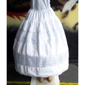 SAIA BRANCA C/ ENTREMEIO DE RENDA AFRICANA - UND
